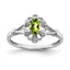 Sterling Silver Rhodium-plated Peridot & Diamond Ring