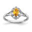 Sterling Silver Rhodium-plated Citrine & Diamond Ring