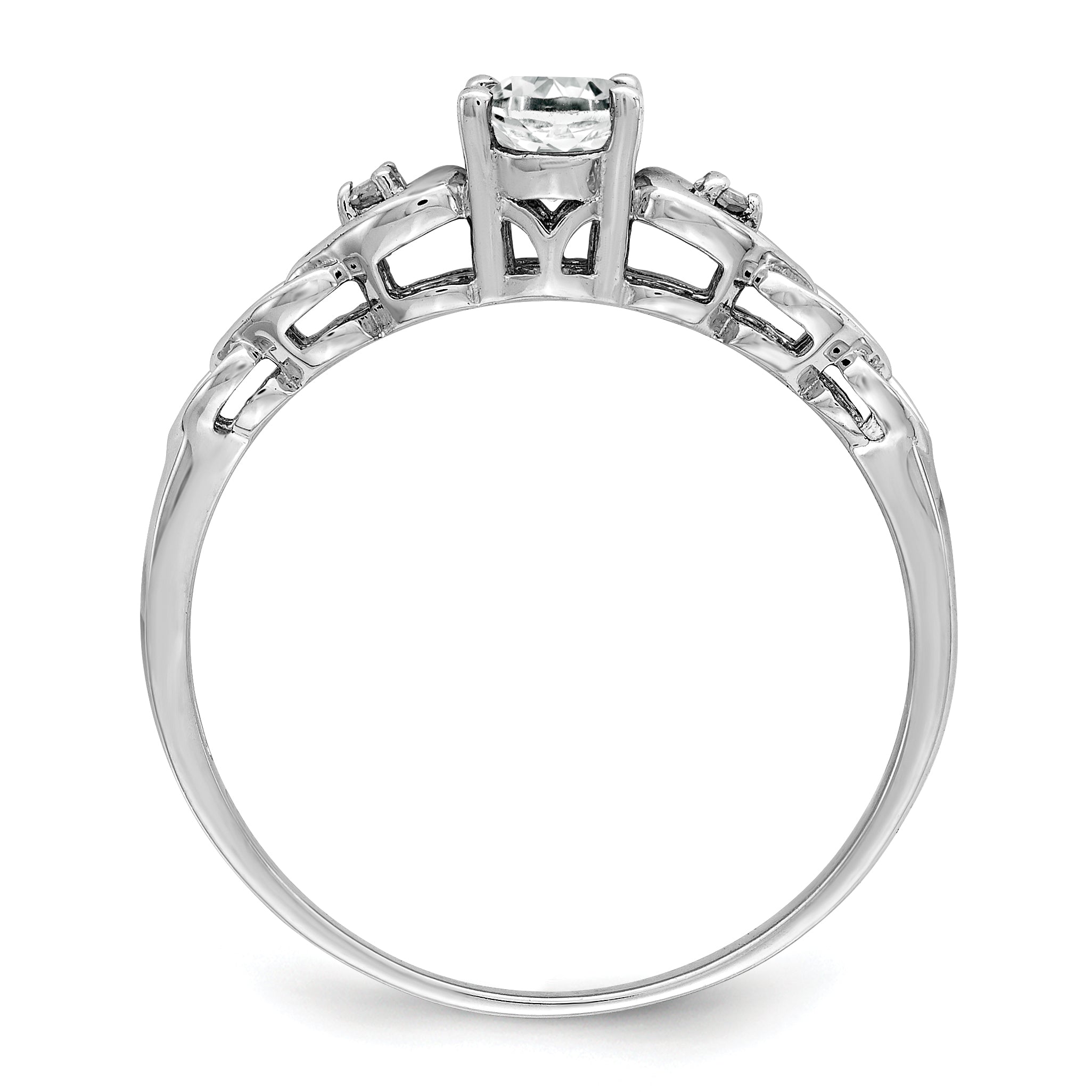 Sterling Silver Rhodium-plated White Topaz & Diamond Ring Secondary image