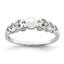Sterling Silver Rhodium-plated Fresh Water Cultured Pearl & Diamond Ring