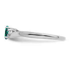 Sterling Silver Rhod-plated Created Alexandrite/Diamond Birthstone Ring
