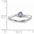 Sterling Silver Rhod-plated Created Alexandrite/Diamond Birthstone Ring
