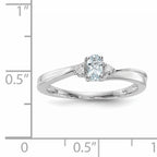 Sterling Silver Rhodium-plated Aquamarine/Diamond Birthstone Ring