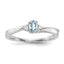 Sterling Silver Rhodium-plated Aquamarine/Diamond Birthstone Ring