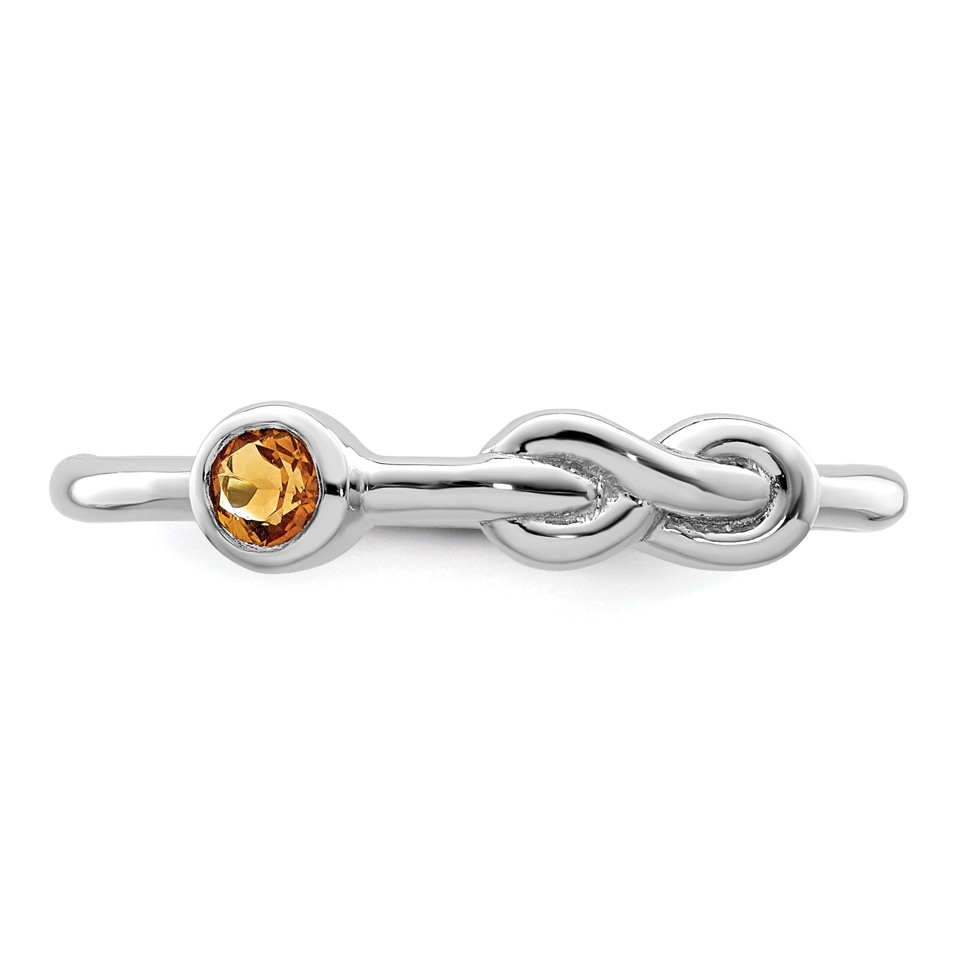 Sterling Silver Rhodium-plated Polished Infinity Citrine Ring - 6