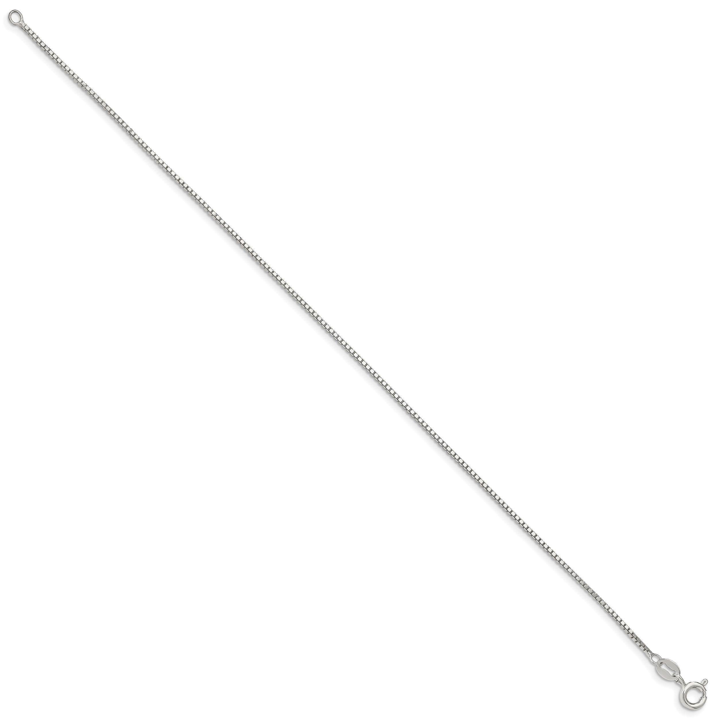 Sterling Silver 1.1mm Box Chain Anklet Secondary image