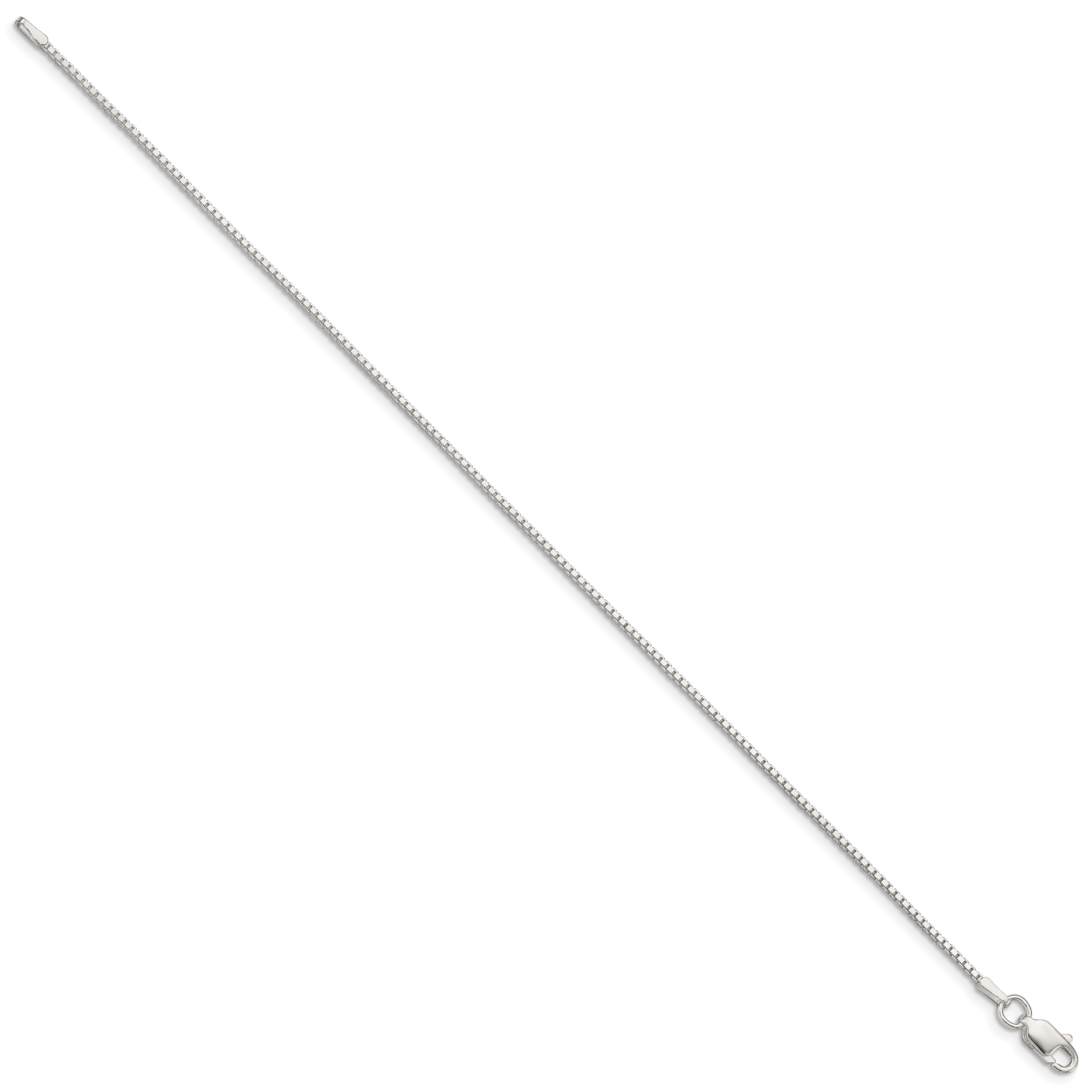 Box Chain Bracelet in Sterling Silver, 1.25mm