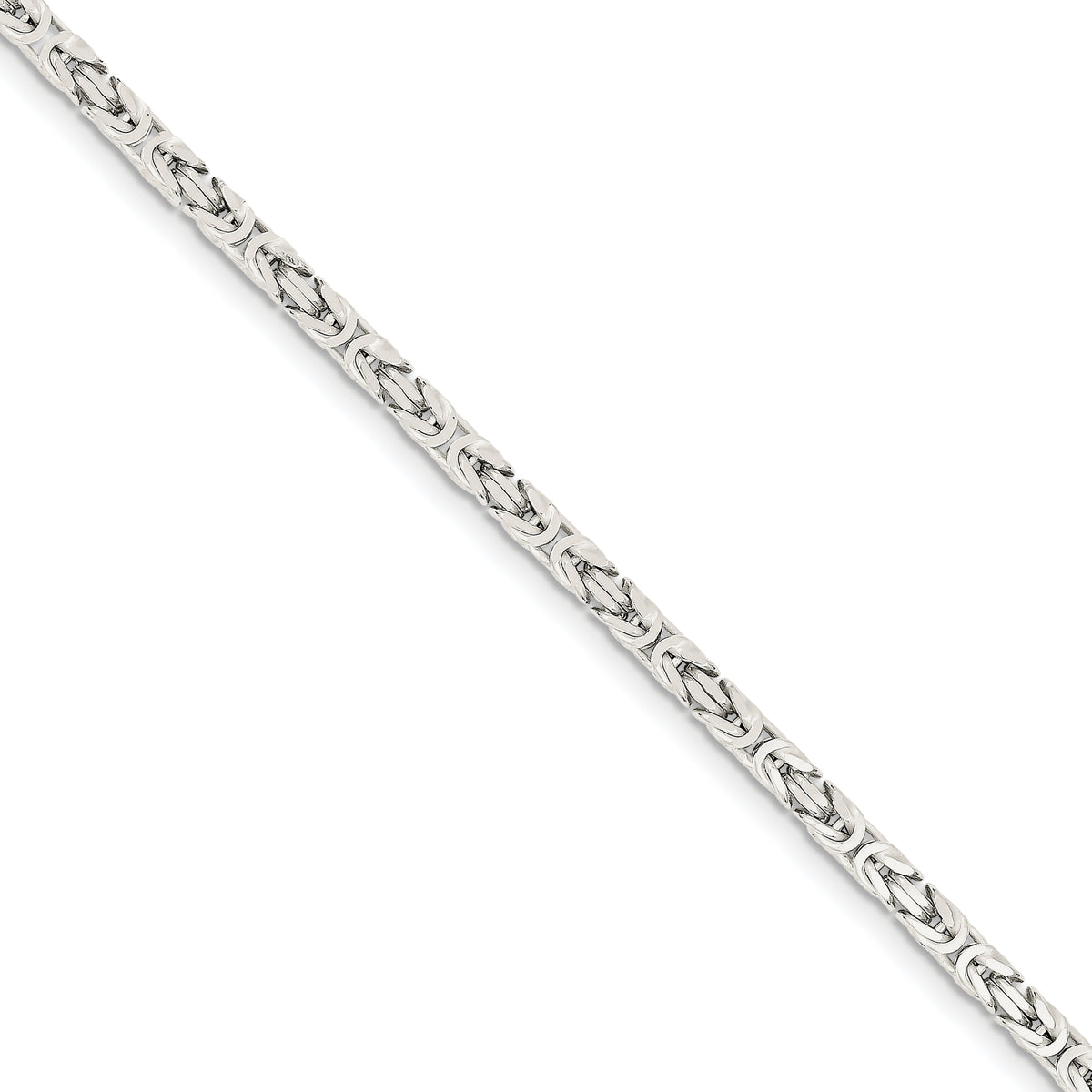 Sterling Silver 3.25mm Byzantine Chain