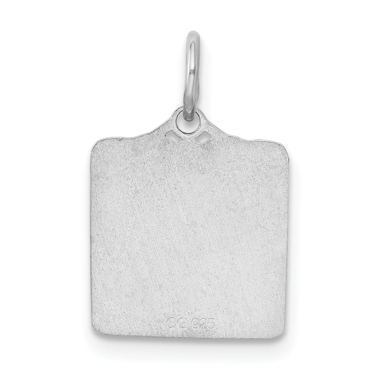 Sterling Silver Rhodium-Plated Engravable Birth Certificate Charm Elegant Polished Finish