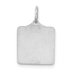 Sterling Silver Rhodium-Plated Engravable Birth Certificate Charm Elegant Polished Finish