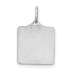 Sterling Silver Rhodium-Plated Engravable Birth Certificate Charm Elegant Polished Finish