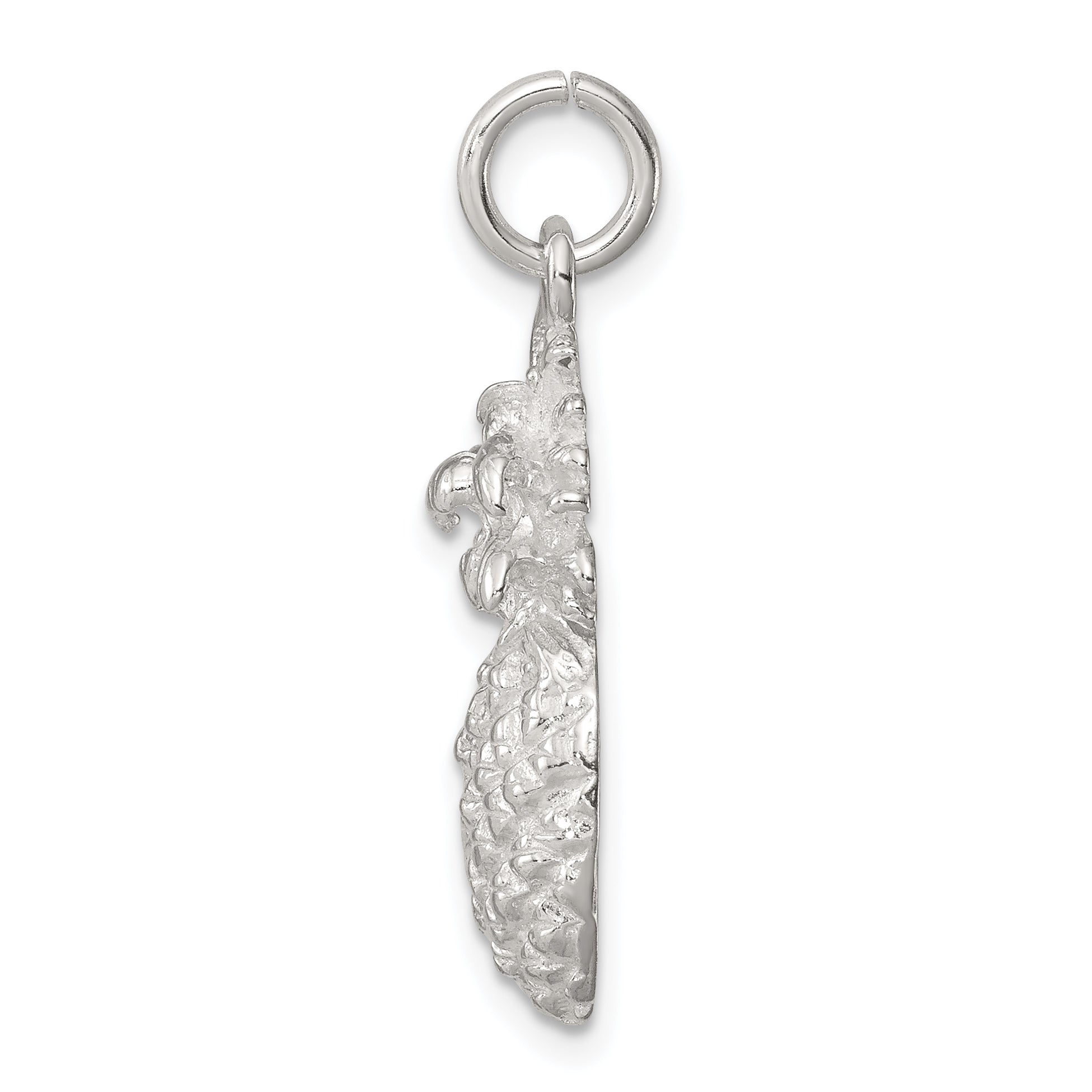 Sterling Silver 925 Polished Pineapple Charm with Anti-Tarnish Finish Secondary image