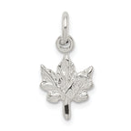 Sterling Silver 925 Maple Leaf Charm with Polished Anti-Tarnish Finish