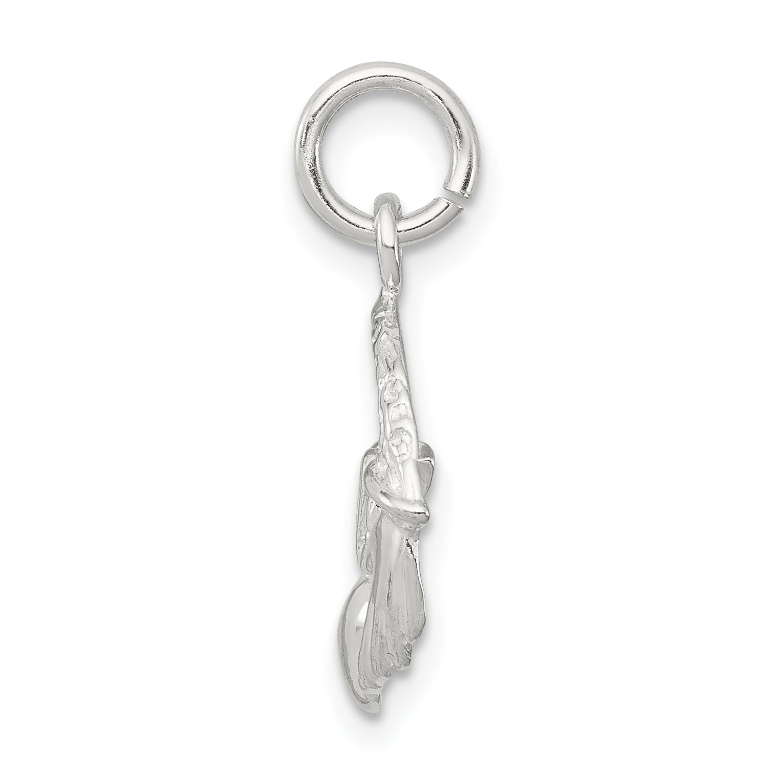 Sterling Silver 925 Claddagh Charm with Polished Anti-Tarnish Finish