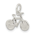 Sterling Silver 3D Bicycle Charm with Anti-Tarnish Polished Finish
