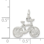 Sterling Silver 3D Bicycle Charm with Anti-Tarnish Polished Finish
