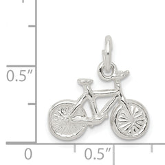 Sterling Silver 3D Bicycle Charm with Anti-Tarnish Polished Finish