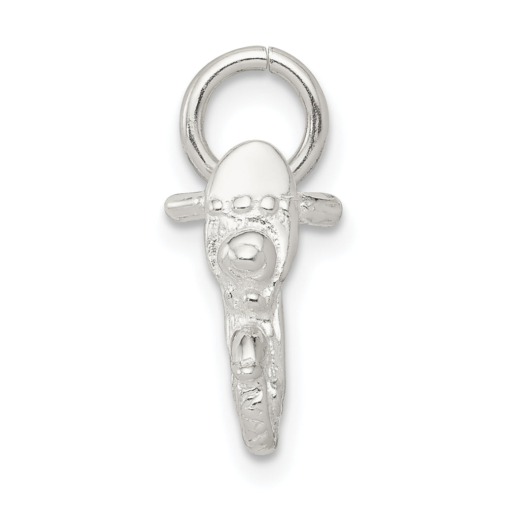 Sterling Silver 925 Polished 3D Motorcycle Charm with Anti-Tarnish Finish