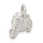 Sterling Silver 925 Polished 3D Motorcycle Charm with Anti-Tarnish Finish
