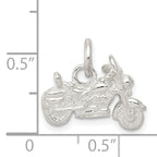 Sterling Silver 925 Polished 3D Motorcycle Charm with Anti-Tarnish Finish