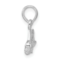 De-Ani Sterling Silver Rhodium-Plated Polished Mahi-Mahi Fish Pendant