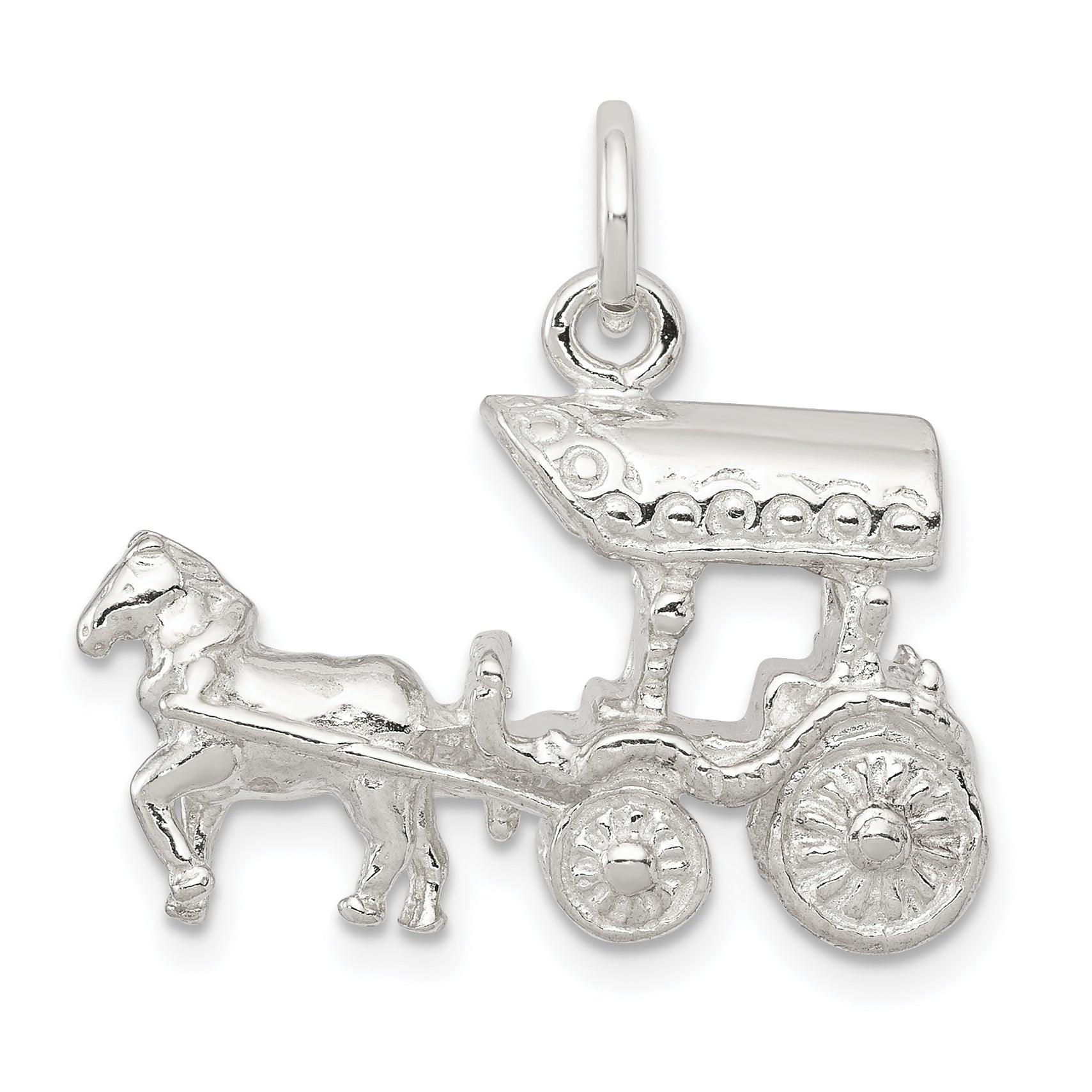 Sterling Silver Horse & Carriage Charm Main image