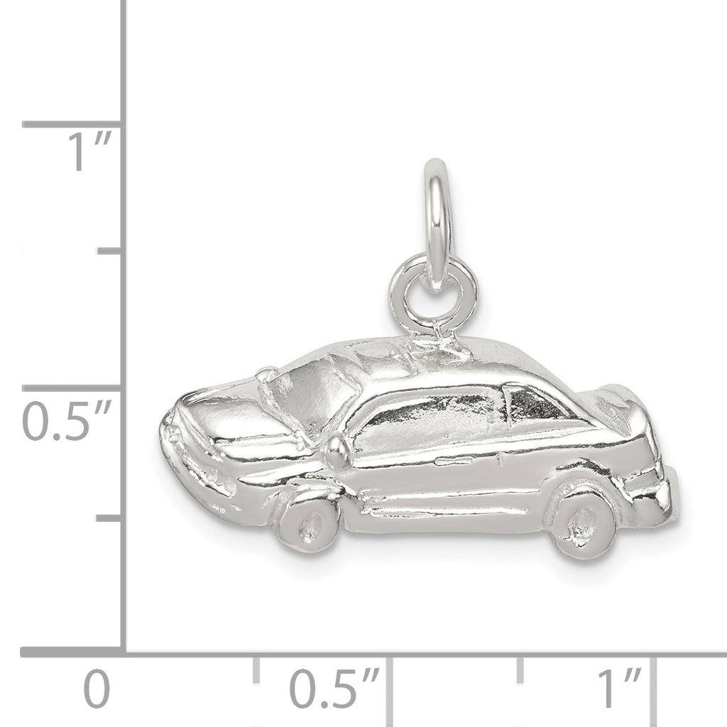 Sterling Silver 925 Car Charm with Polished Anti-Tarnish Finish