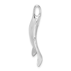 De-Ani Sterling Silver Rhodium-Plated Polished 3D Whale Tail Pendant
