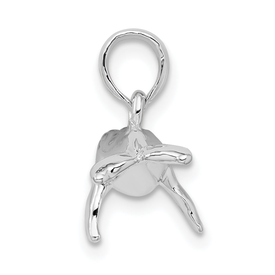 De-Ani Sterling Silver Rhodium-Plated Polished 3D Humpback Whale Pendant