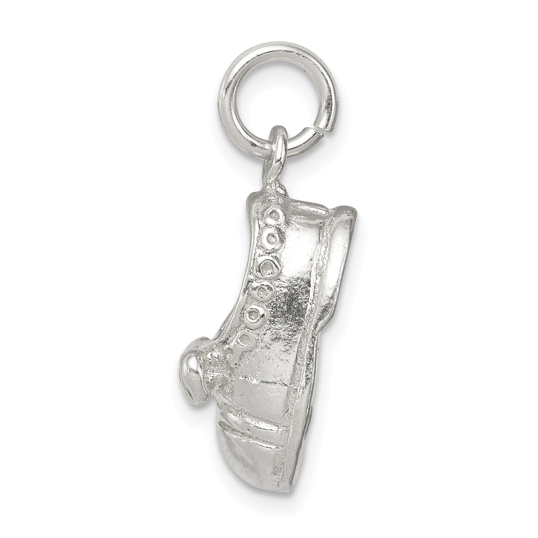 Sterling Silver 925 Polished Baby Shoe Charm with Anti-Tarnish Finish Secondary image