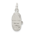 Sterling Silver 925 Polished Baby Shoe Charm with Anti-Tarnish Finish