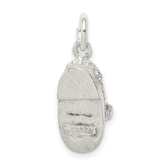 Sterling Silver 925 Polished Baby Shoe Charm with Anti-Tarnish Finish
