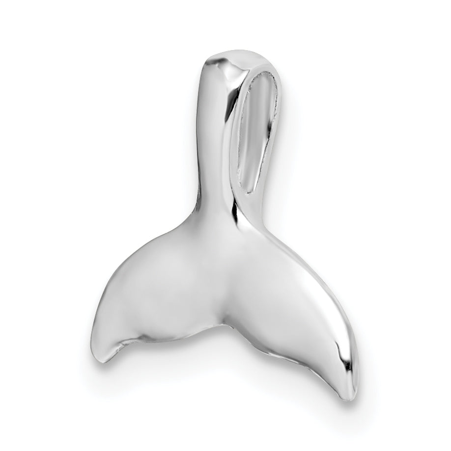 De-Ani Sterling Silver Rhodium-Plated Polished Mini Whale Tail Slide