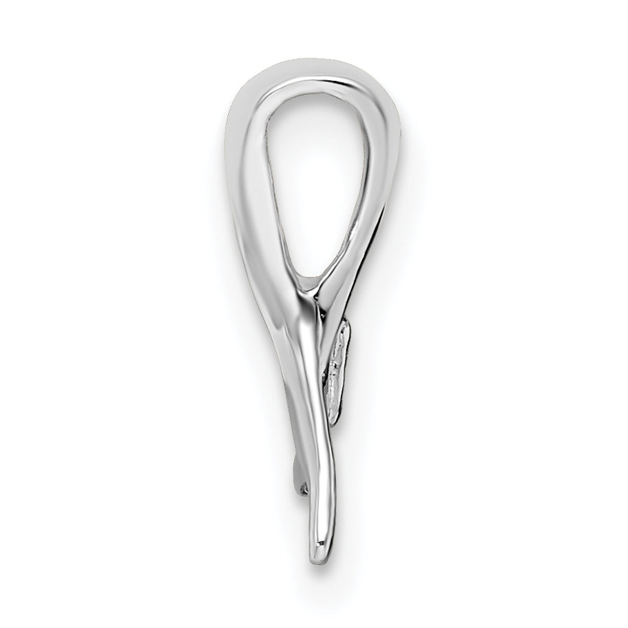 De-Ani Sterling Silver Rhodium-Plated Polished Mini Whale Tail Slide