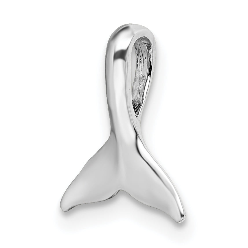 De-Ani Sterling Silver Rhodium-Plated Polished Mini Whale Tail Slide