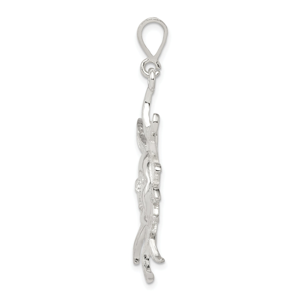 Men's 925 Sterling Silver Sun Pendant with Polished Anti-Tarnish Finish