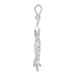 Men's 925 Sterling Silver Sun Pendant with Polished Anti-Tarnish Finish