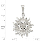 925 Sterling Silver Sun Pendant with Polished Anti-Tarnish Finish Men's Solid Design by Sophia Jewelers