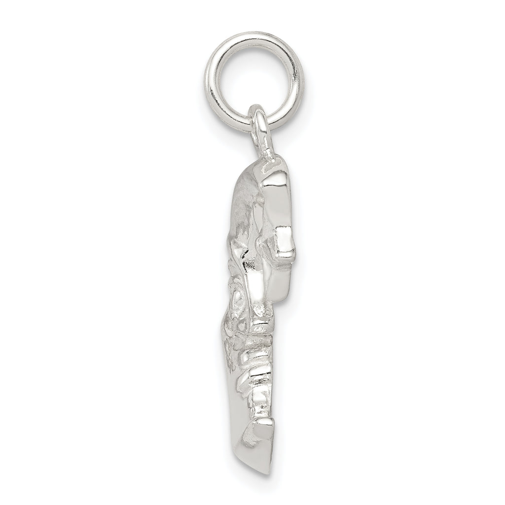Sterling Silver 925 Moon & Star Pendant with Polished Anti-Tarnish Finish