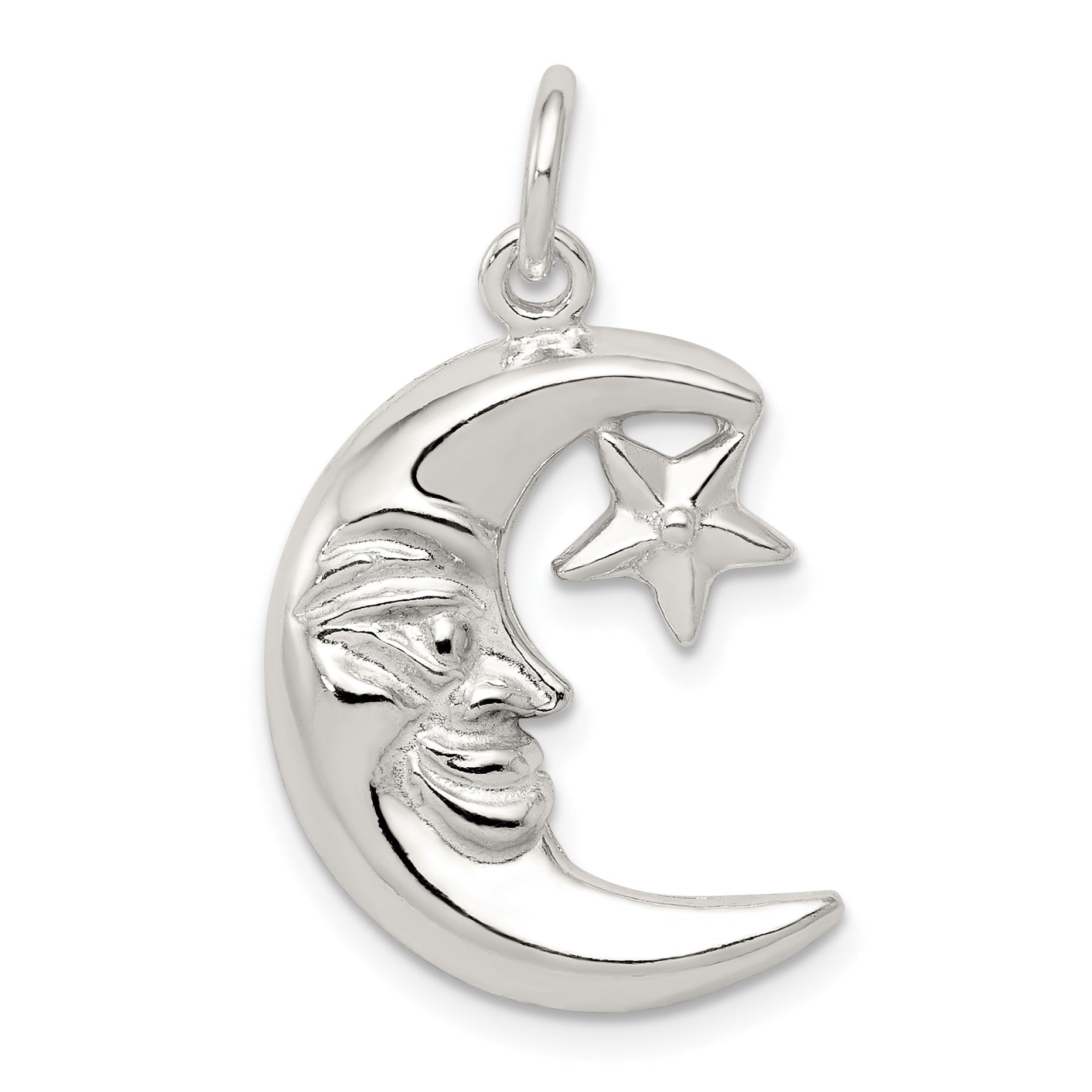 Sterling Silver Moon & Star Pendant Main image