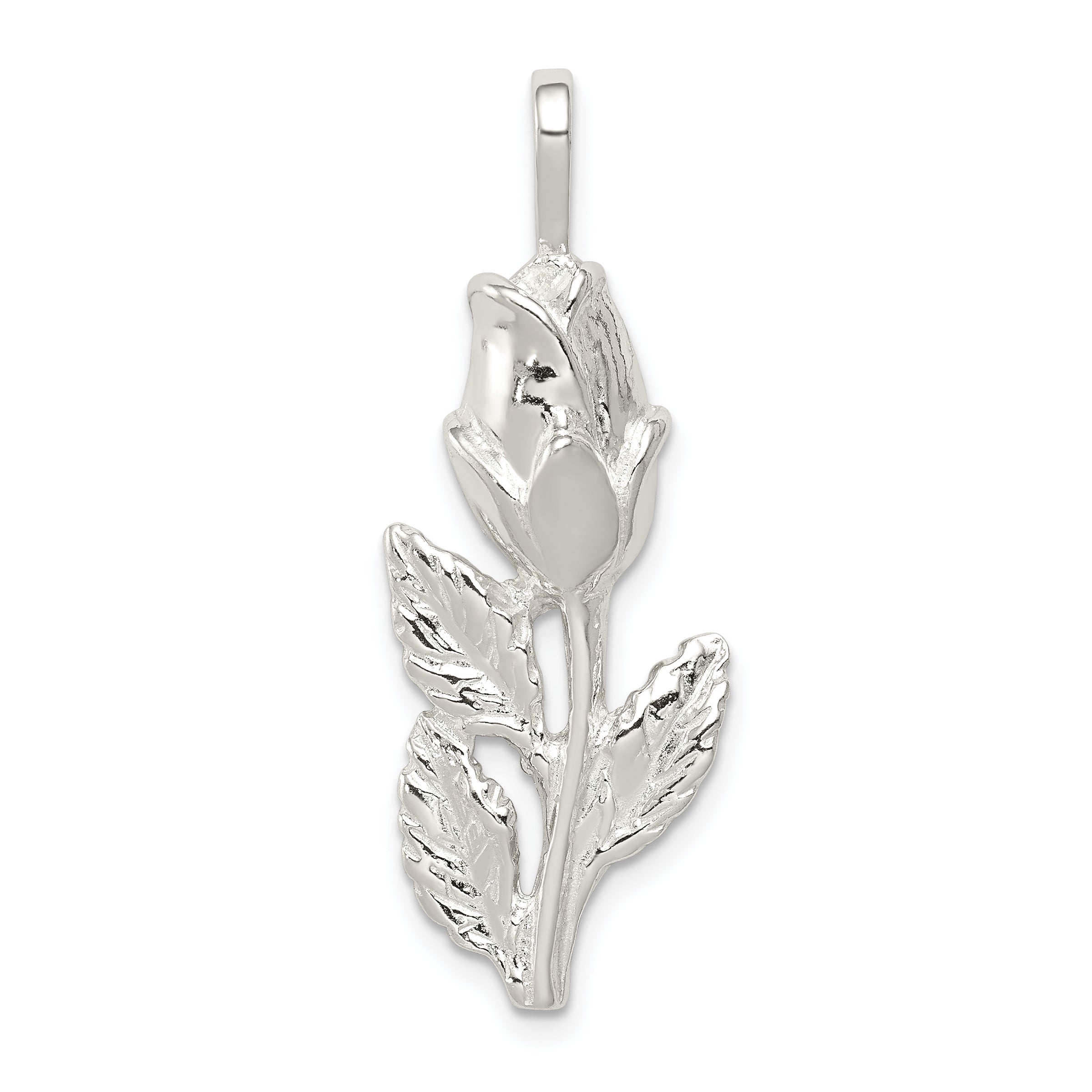Sterling Silver Rose Bud Pendant Main image