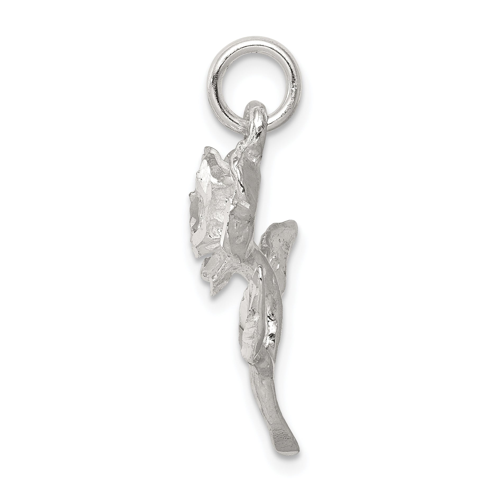 Sterling Silver 925 Rose Pendant with Polished Finish & Anti-Tarnish