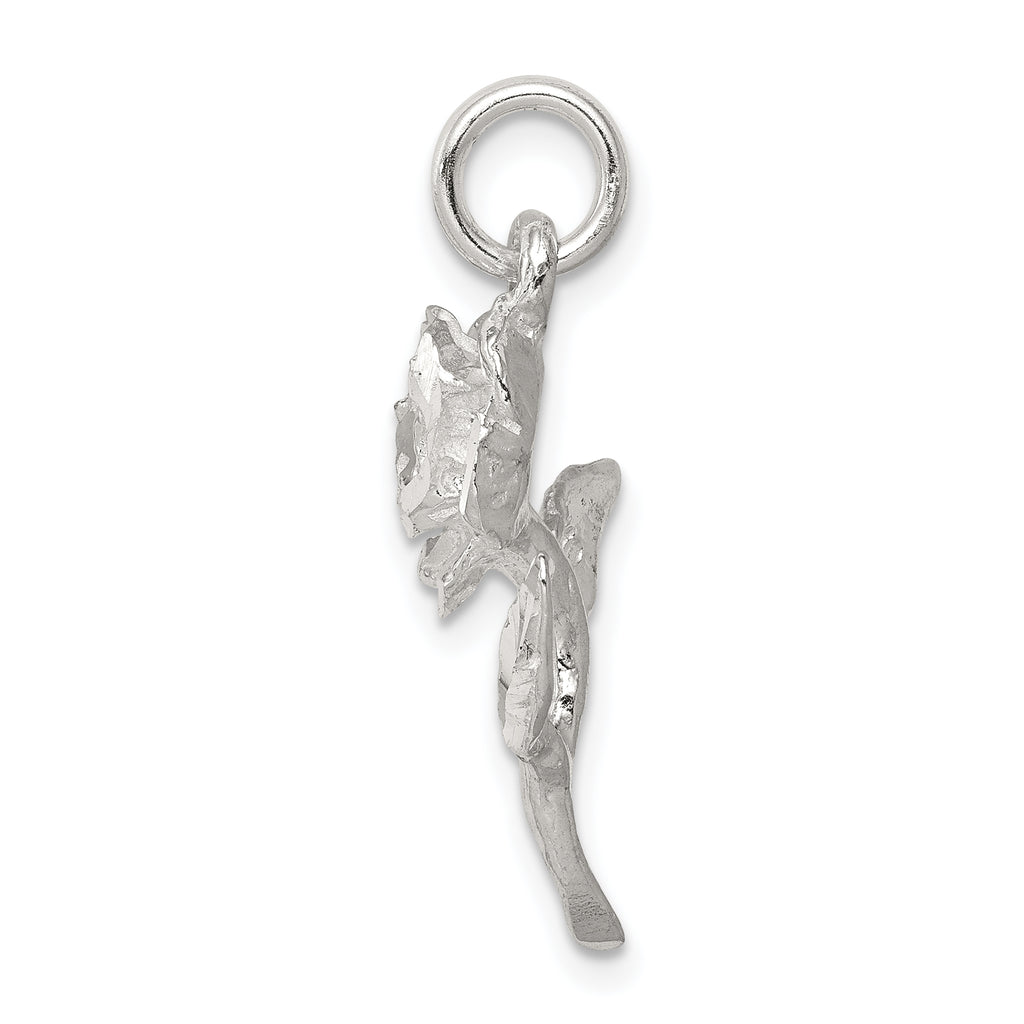 Sterling Silver 925 Rose Pendant with Polished Finish & Anti-Tarnish