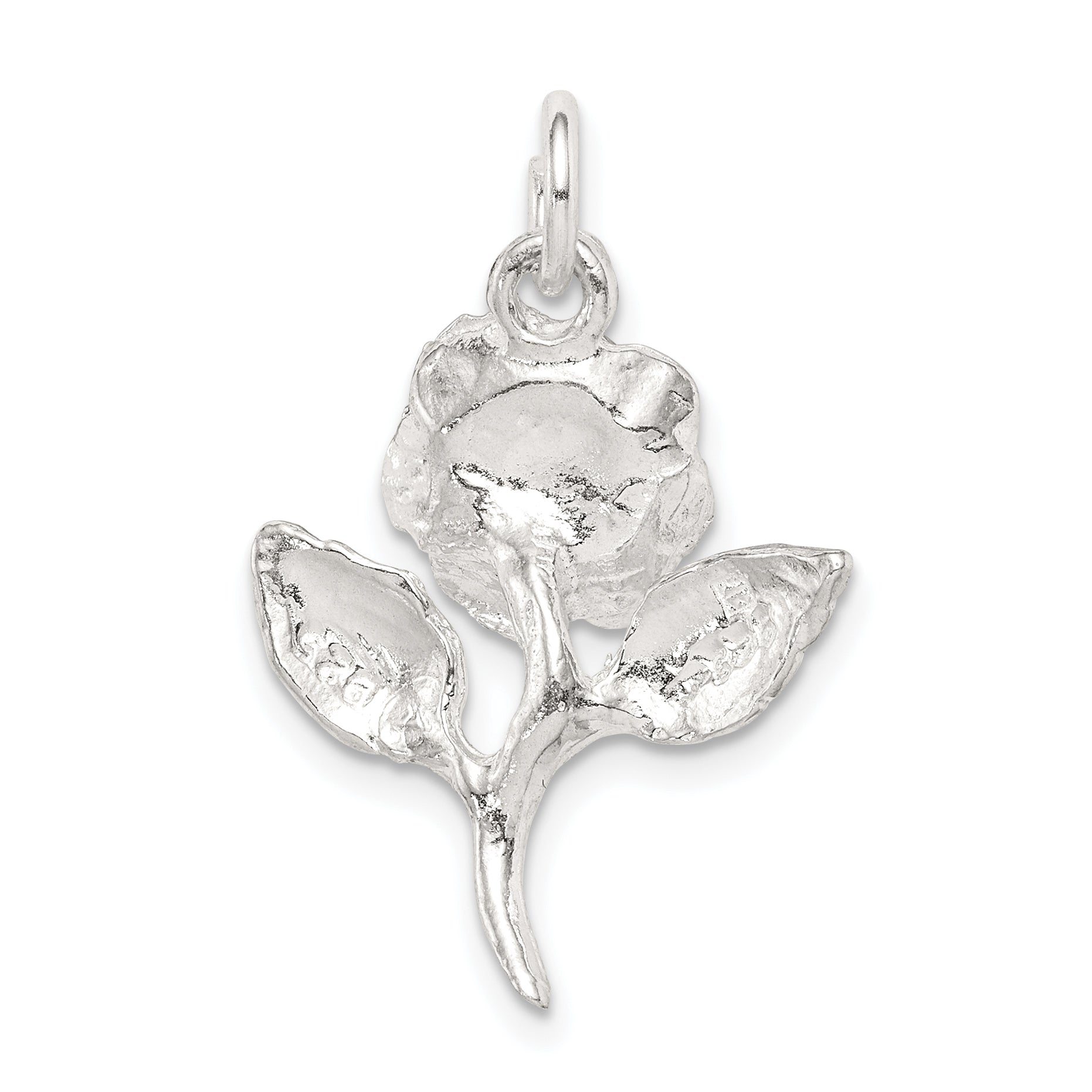 Sterling Silver 925 Rose Pendant with Polished Finish & Anti-Tarnish