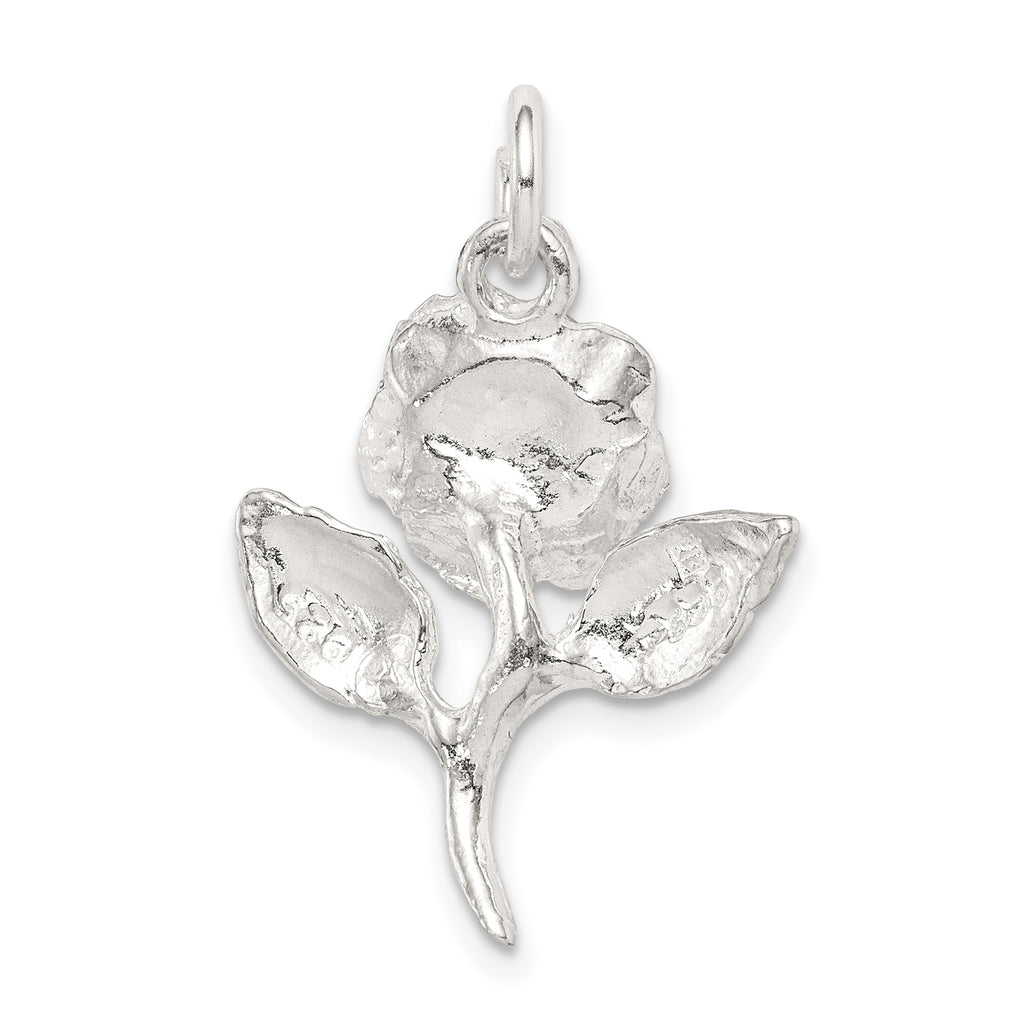 Sterling Silver 925 Rose Pendant with Polished Finish & Anti-Tarnish