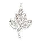 Sterling Silver 925 Rose Pendant with Polished Finish & Anti-Tarnish