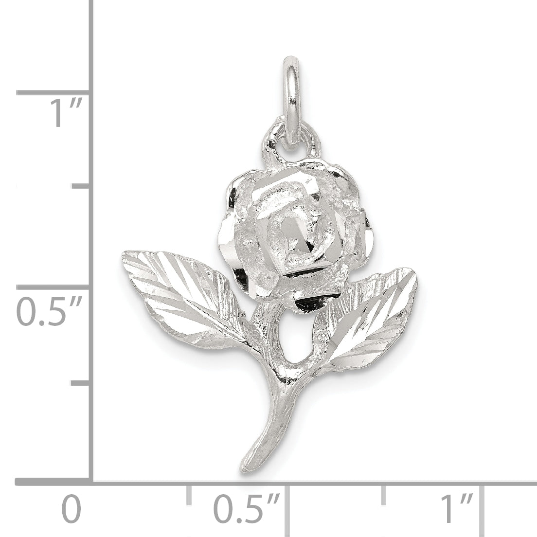 Sterling Silver 925 Rose Pendant with Polished Finish & Anti-Tarnish