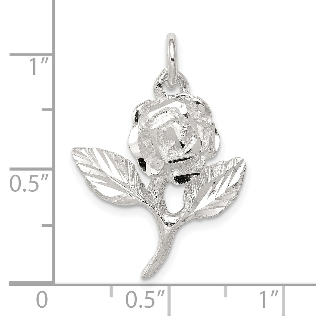 Sterling Silver 925 Rose Pendant with Polished Finish & Anti-Tarnish