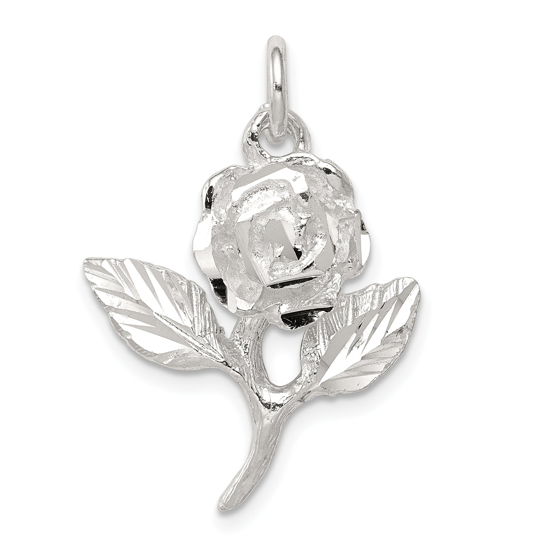 Sterling Silver Rose Pendant