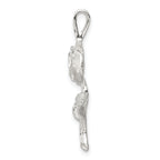 Sophia Jewelers 925 Sterling Silver Rose Pendant with Polished Anti-Tarnish Finish